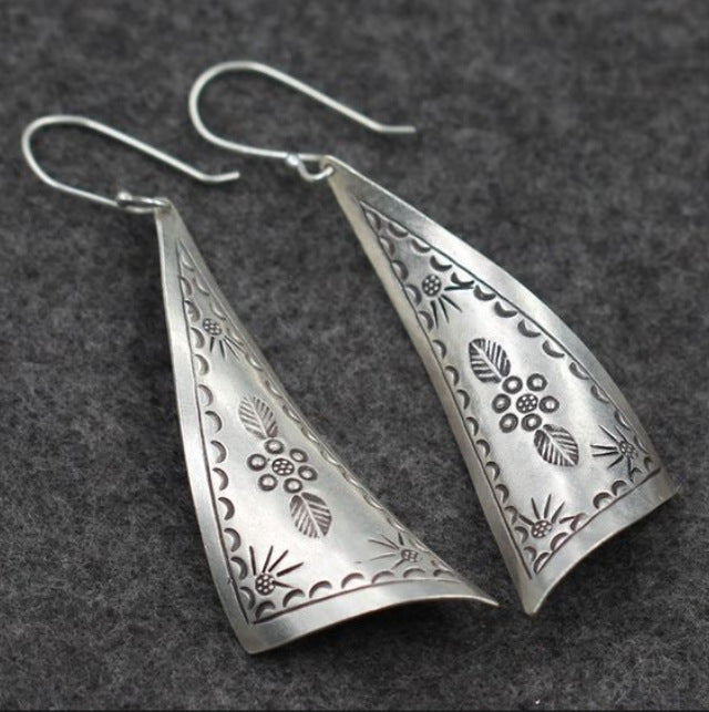 Boho Vintage Geometric Floral Cross Earrings - product image 1