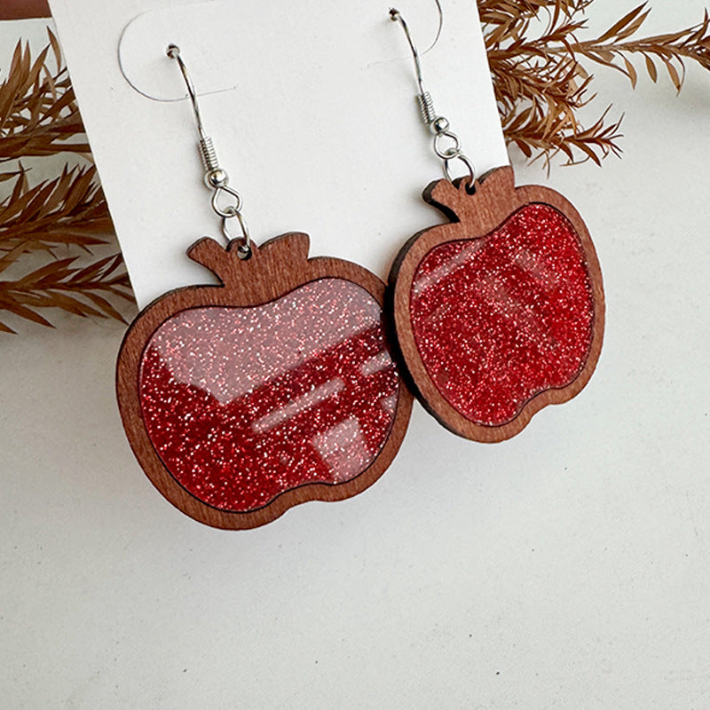 Cross Wood Acrylic Earrings - product image 2