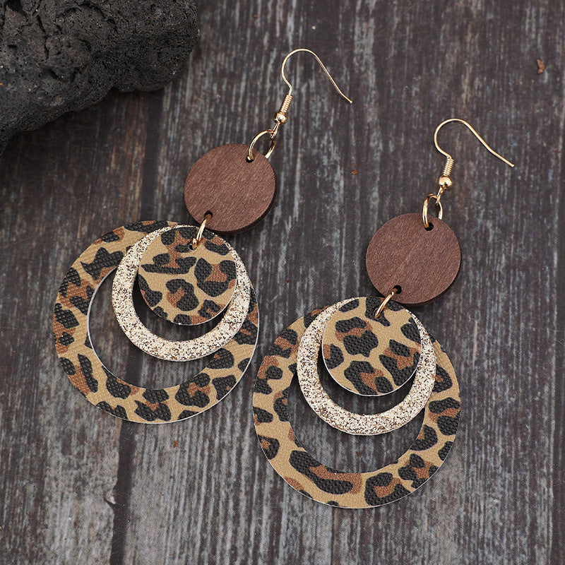 Vintage Cross Leather Earrings - product image 3