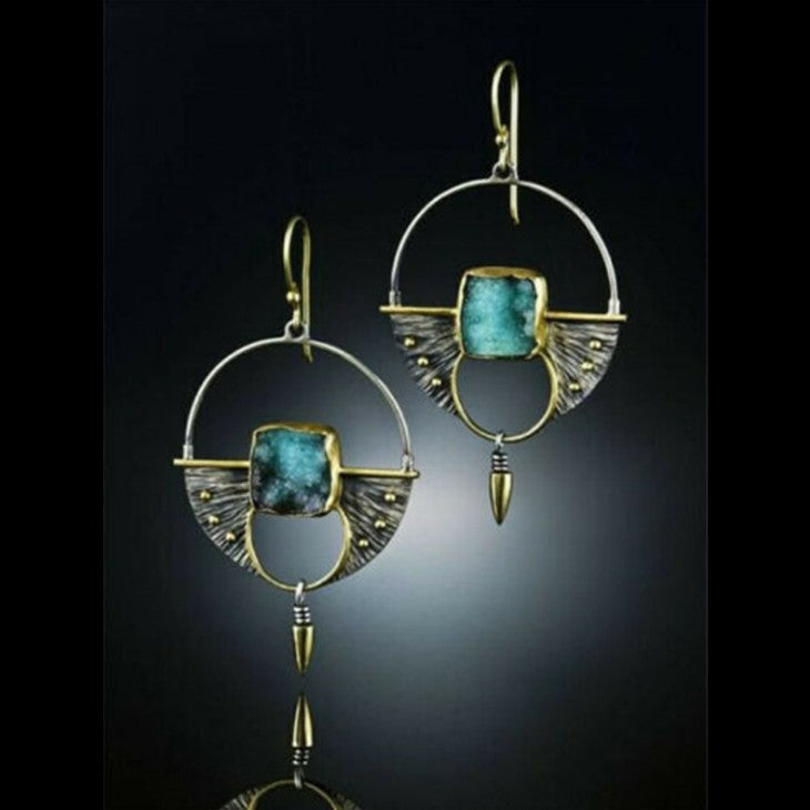 Earrings Inlaid with Sea Blue Topaz for Women Creative Rotating Water Drop - product image 25
