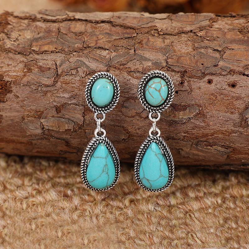 Turquoise Statement Cross Earrings - product image 4
