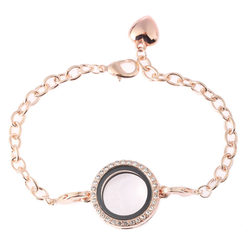 Style Diamond-encrusted Round Bracelet Can Be Opened Diy Photo Box - product image 7