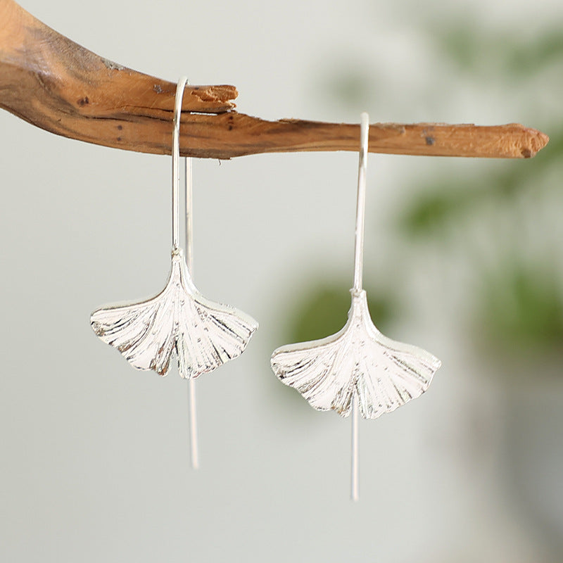 Forest-style Fresh Ginkgo Leaf Earrings - Ear Hooks for Women - Niche - - product image 16