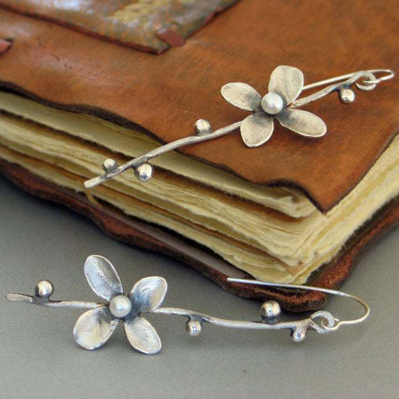Boho Vintage Floral Cross Earrings - product image 1