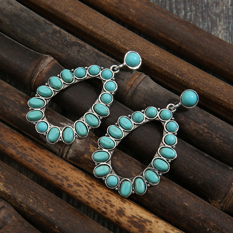 Turquoise Vintage Statement Cross Earrings - product image 4