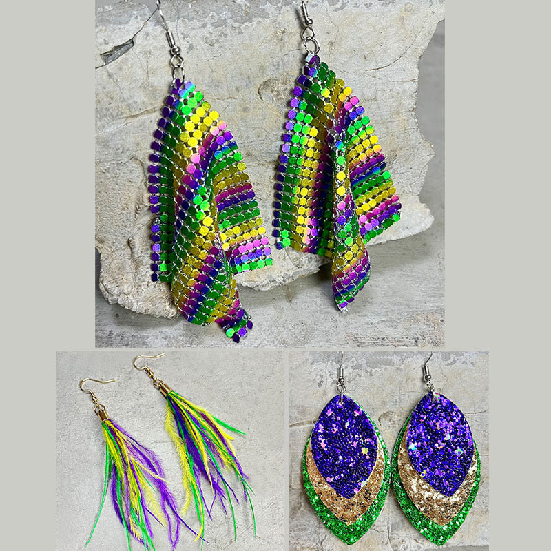 Statement Feather Cross Earrings - product image 1