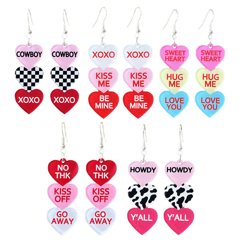Heart Cross Acrylic Earrings - product image 1