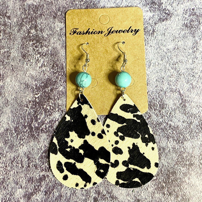 Western Turquoise Vintage Horse Cross Earrings - product image 3