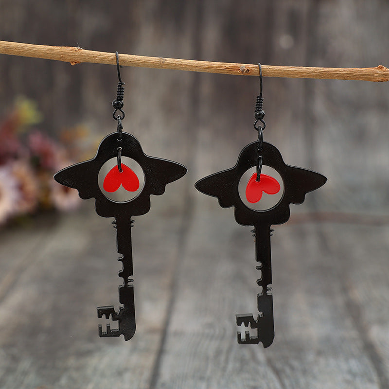 Vintage Heart Cross Acrylic Earrings - product image 1