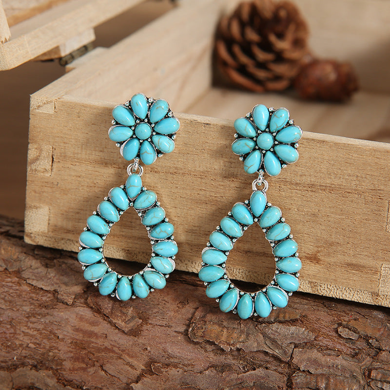 Turquoise Vintage Cross Earrings - product image 2