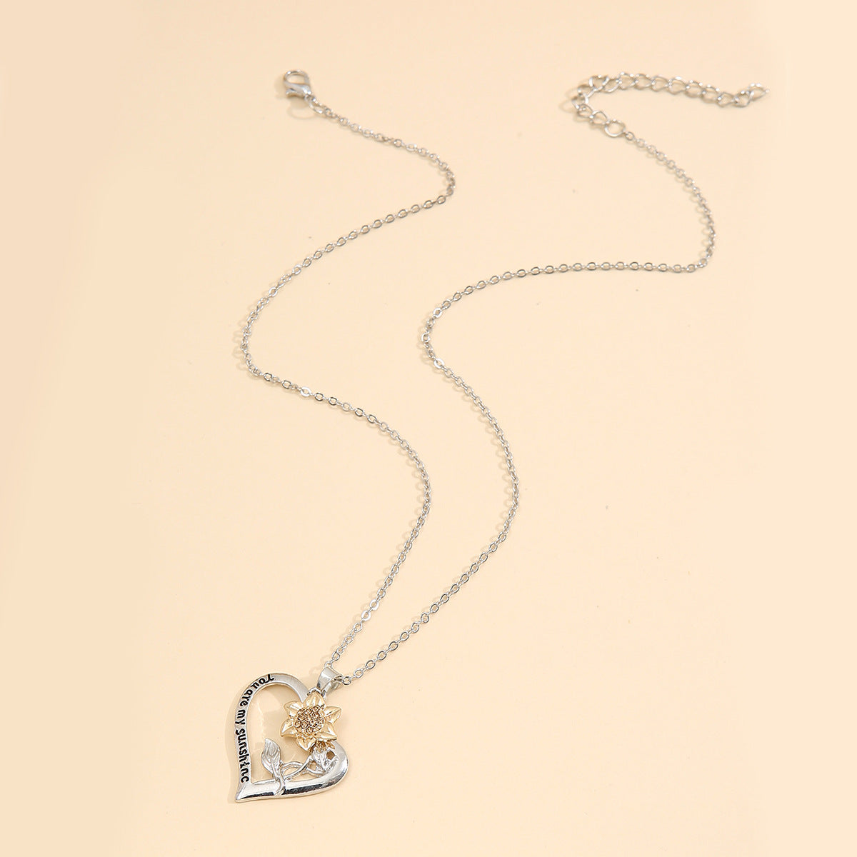 Floral Heart Cross Necklace for Women
