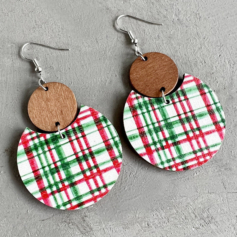Boho Geometric Cross Wood Earrings - product image 8