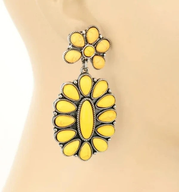 Turquoise Statement Cross Earrings - product image 11
