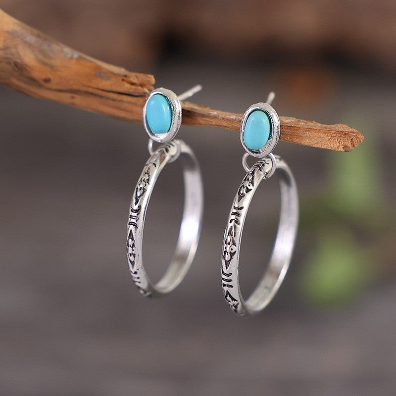 Turquoise Cross Earrings