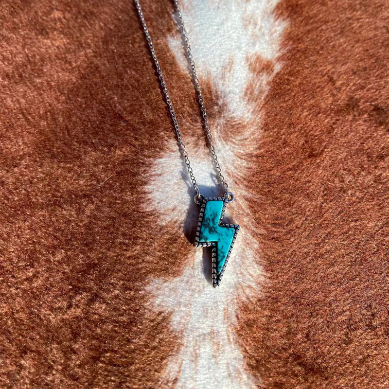 Turquoise Boho Vintage Cross Necklace for Women