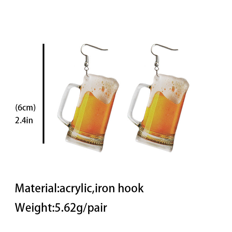 Cross Wine Glass Acrylic Earrings for Women - product image 9