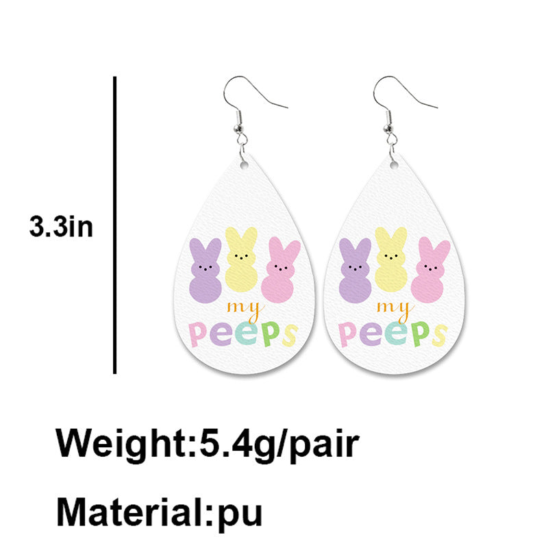 Easter Bunny Fur Earrings Leopard Print Black and White Checkered Car Carrot - product image 2