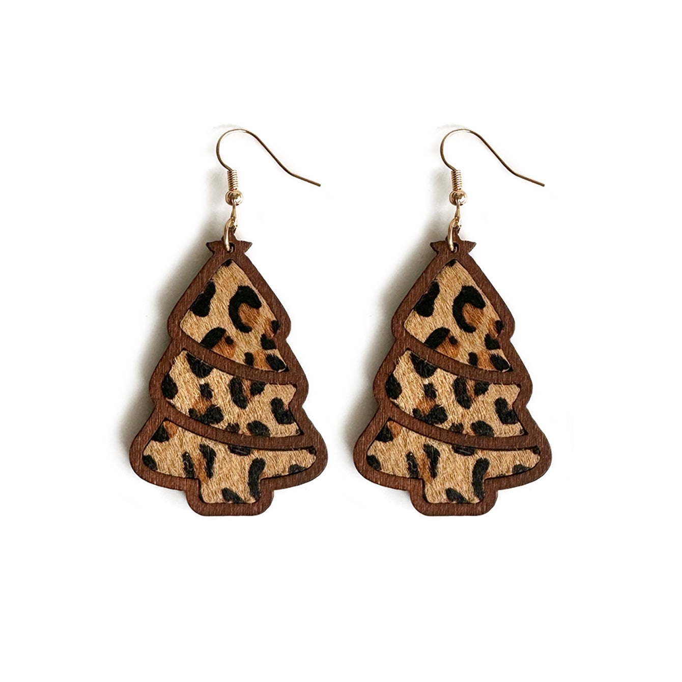 Western Horse Wood Leather Earrings - product image 5