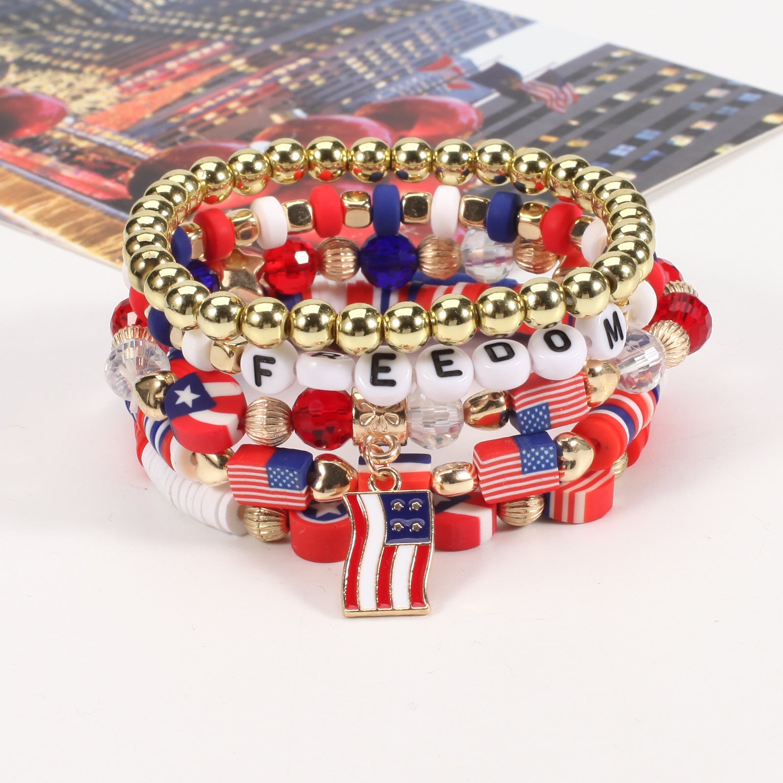 Flag Beaded Crystal Bracelet - product image 36