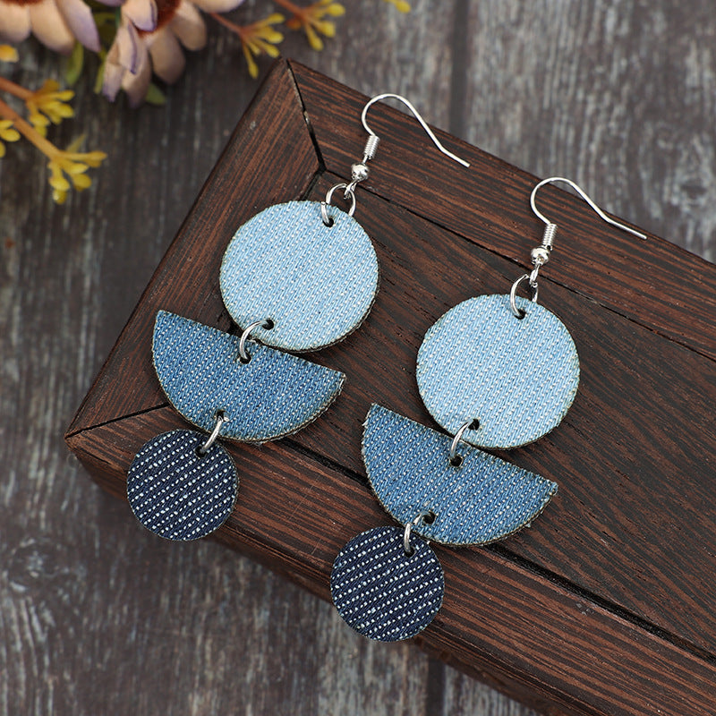 Geometric Cross Leather Earrings for Women - product image 23