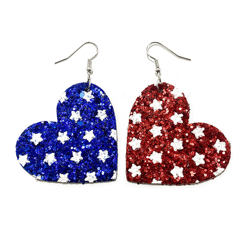 Cross Flag Leather Earrings - product image 2