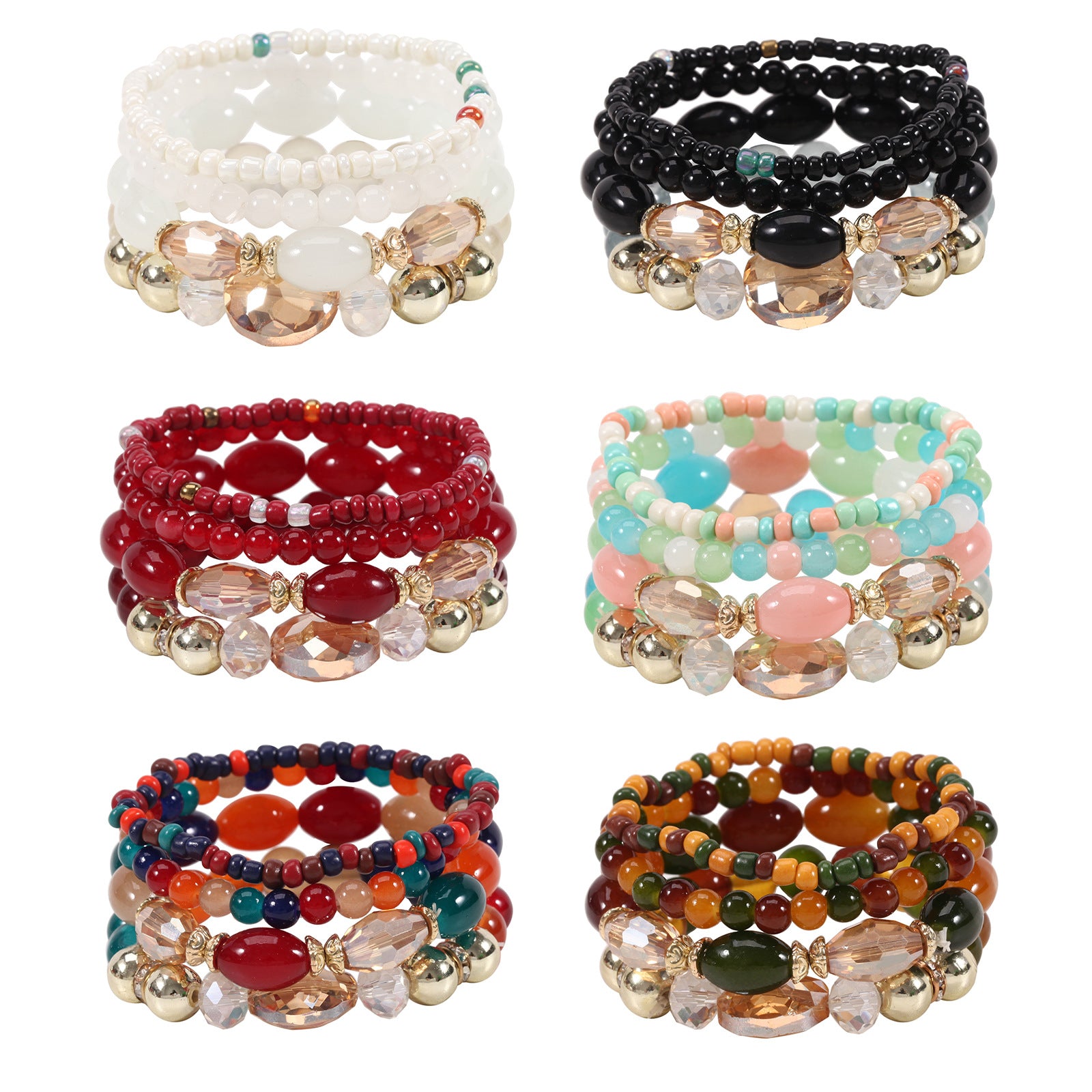 Boho Beaded Crystal Bracelet - product image 1
