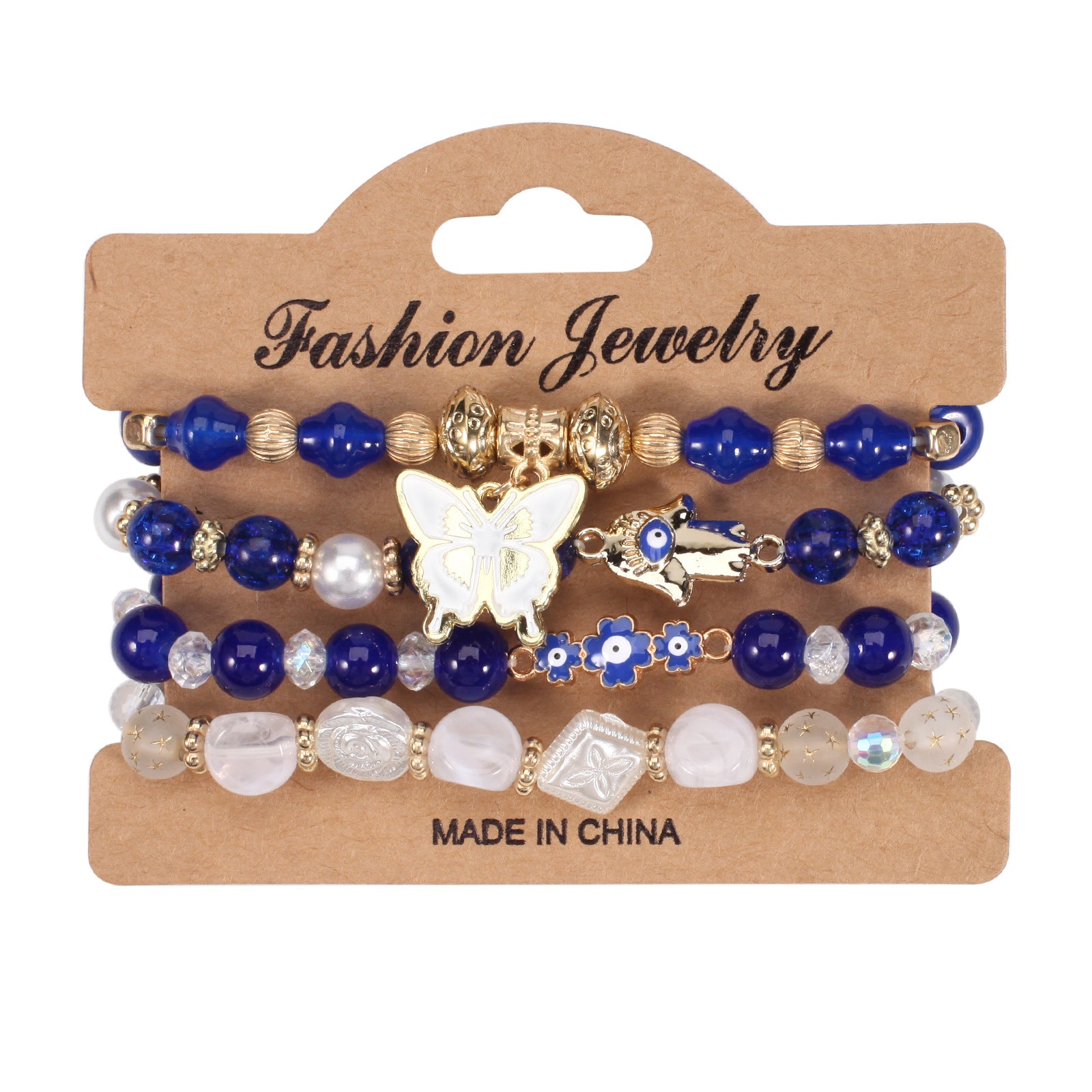 Boho Floral Cross Butterfly Beaded Bracelet