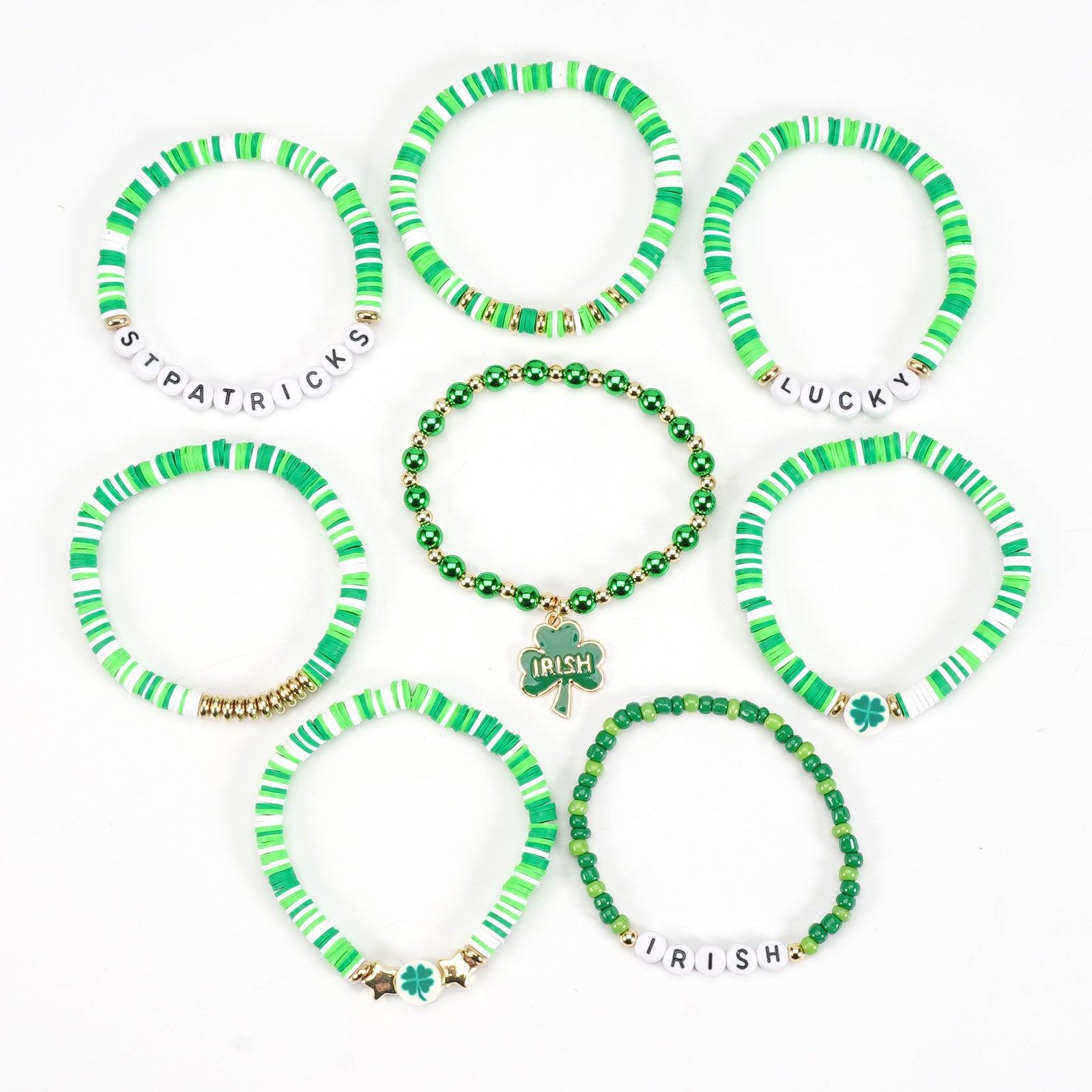 Irish St. Patrick's Day Bracelet Party Parade Green Lucky Clover Pendant Soft - product image 23