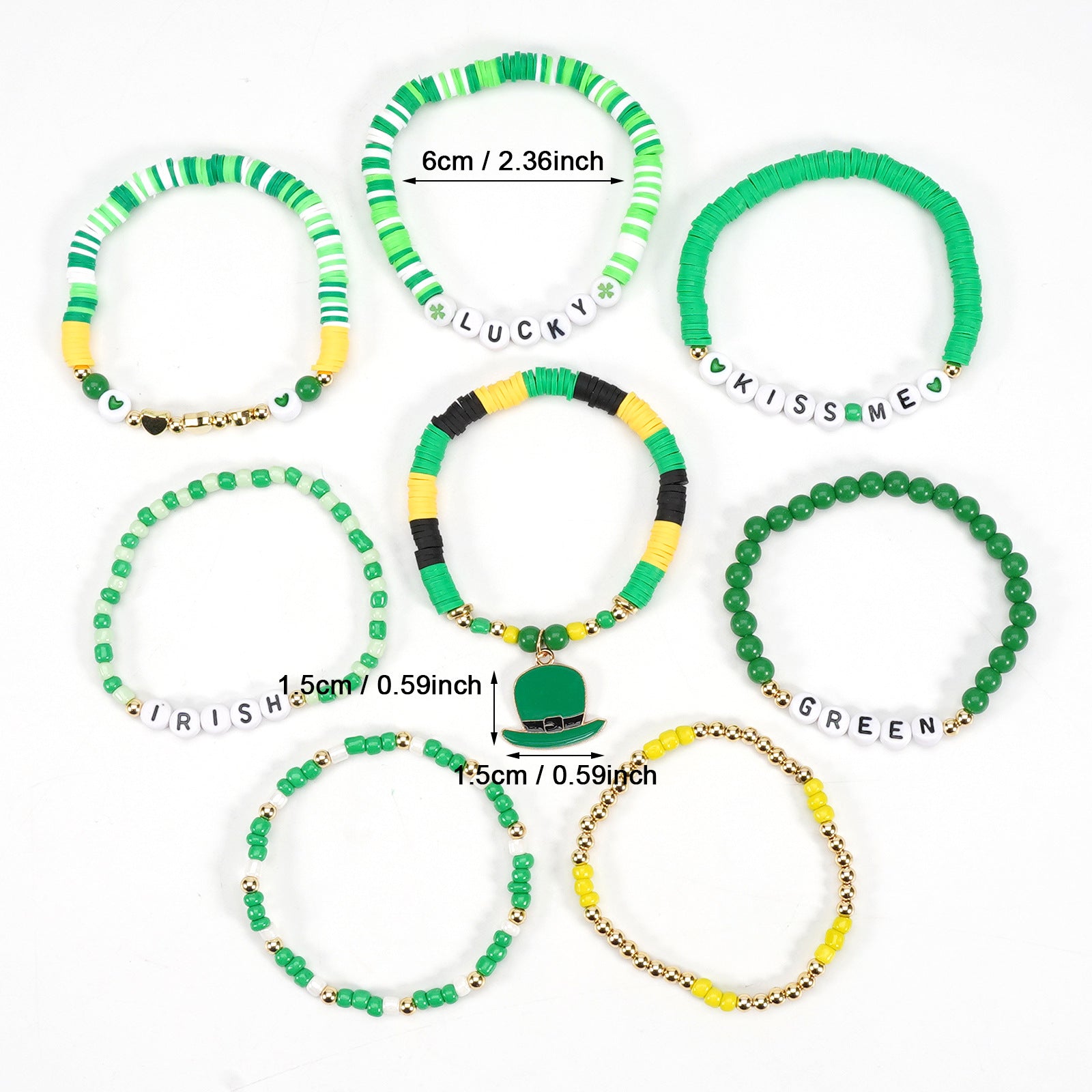 Irish St. Patrick's Day Bracelet Party Parade Green Lucky Clover Pendant Soft - product image 2