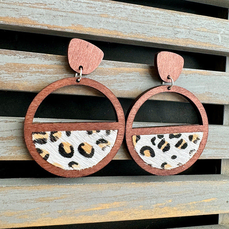 Western Statement Geometric Cross Leather Earrings - product image 8