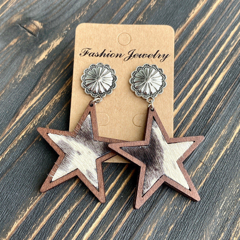 Western Cross Leather Earrings - product image 11