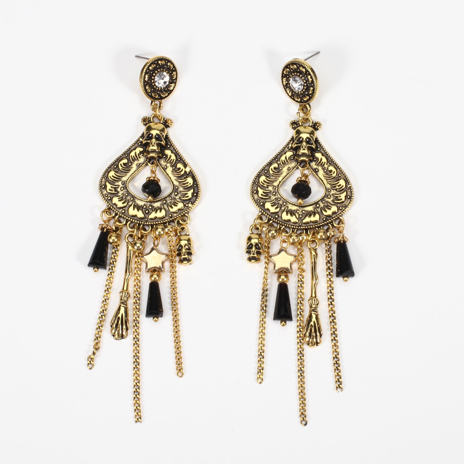 Halloween Earrings Pumpkin Hat Ghost Skull Bat Spider Web Pattern Earrings - product image 31