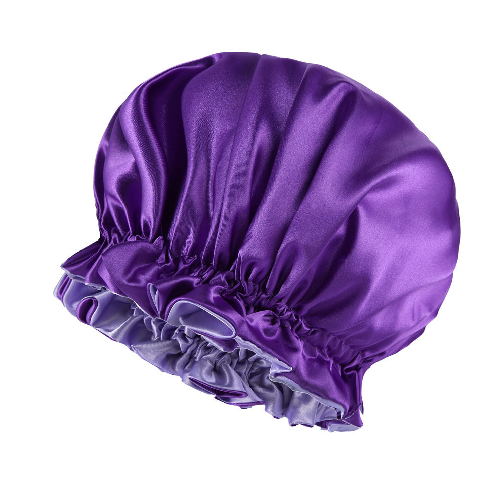 Style Solid Color Satin Hat with Satin Lining - Double-layered Head Cover - - product image 10