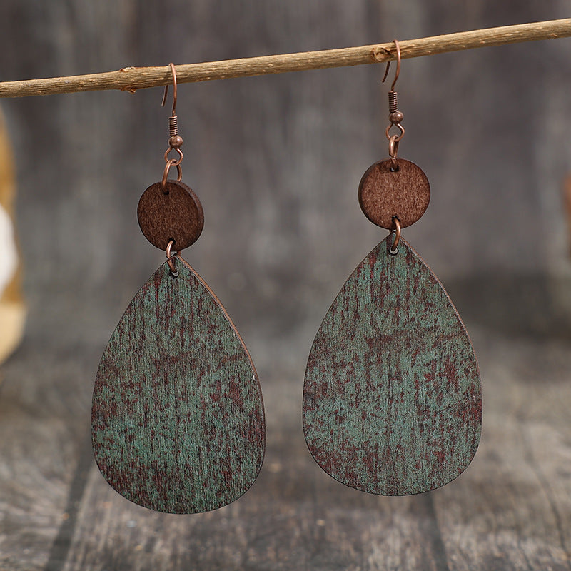 Vintage Cross Wood Earrings - product image 1
