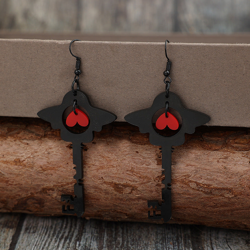 Vintage Heart Cross Acrylic Earrings - product image 2