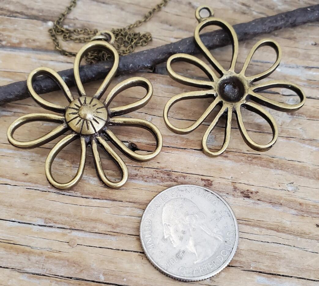 Vintage Floral Cross Necklace for Women