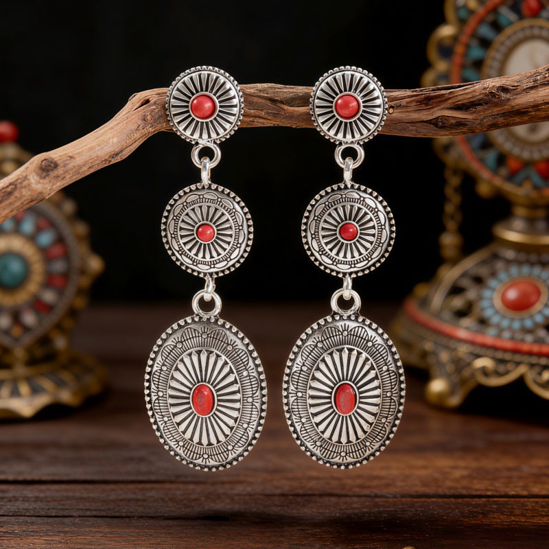 Western Vintage Cross Earrings