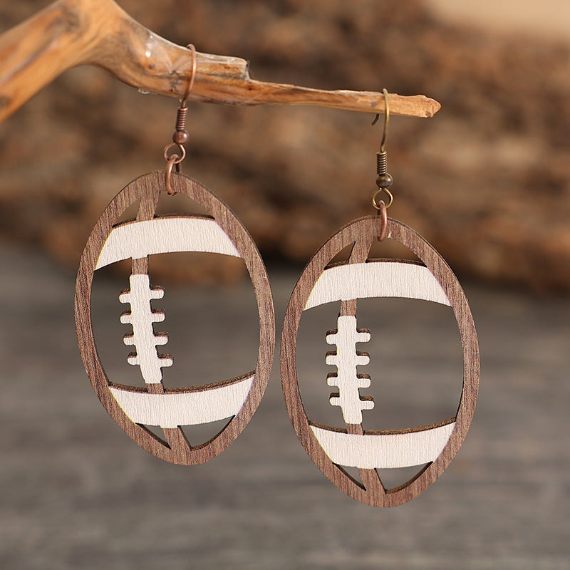 Cross Wood Earrings - product image 1