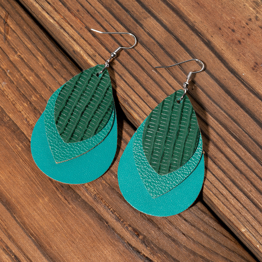 Vintage Cross Leather Earrings - product image 9