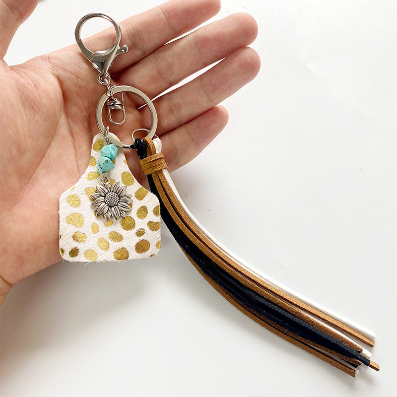 Western Turquoise Vintage Geometric Floral Keychain - product image 10