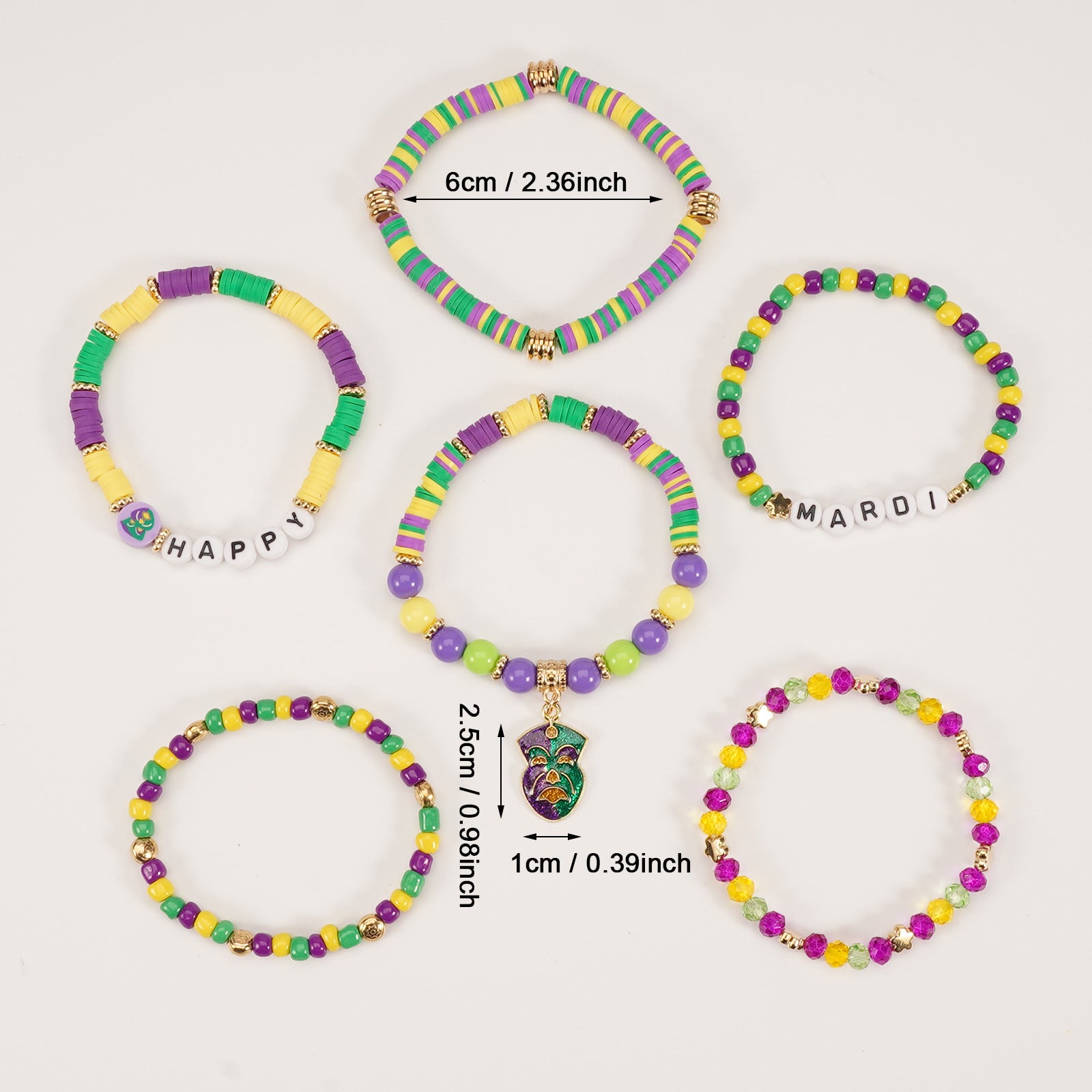 Brazilian Carnival Bracelet Mardi Gras Hat - Face Mask - Pendant - - product image 3