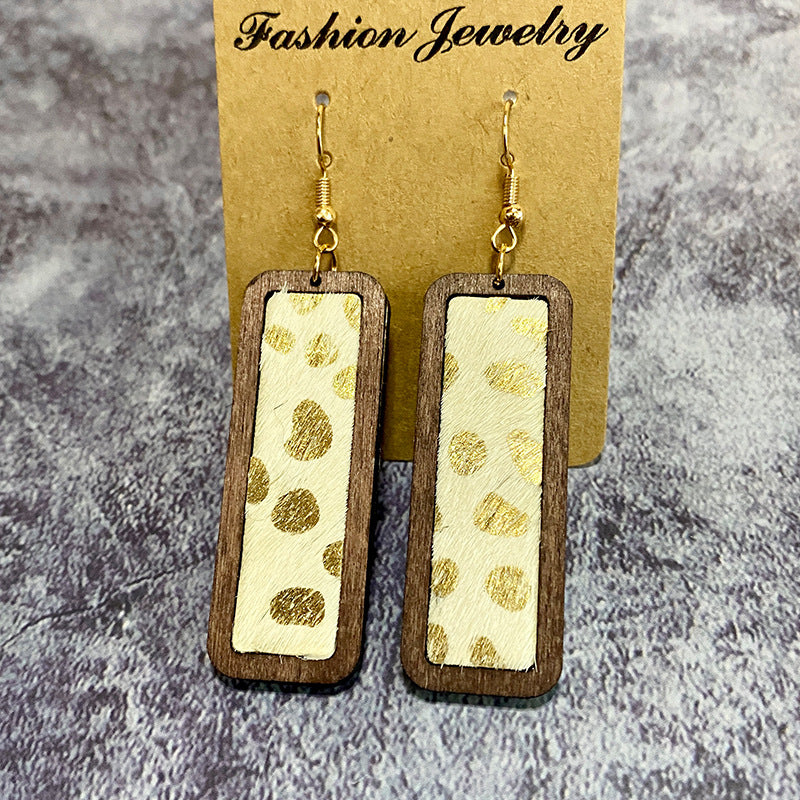 Western Vintage Geometric Cross Leather Earrings - product image 8