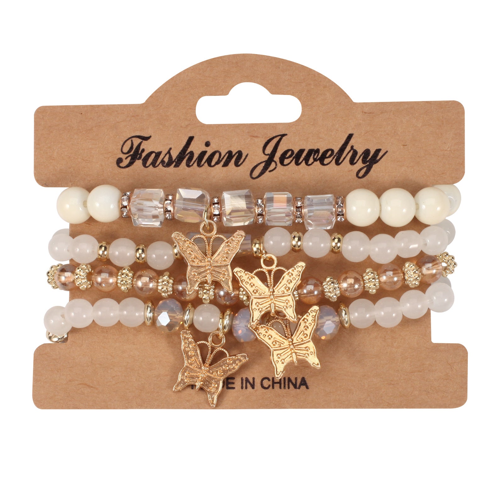 Boho Butterfly Beaded Crystal Jewelry Set