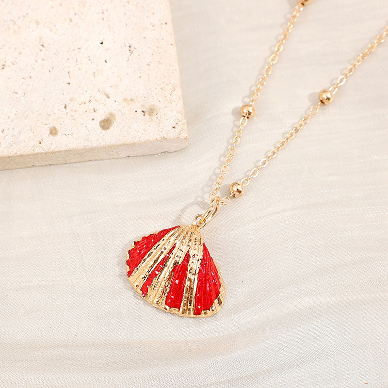 2019aliexpress : Ocean‑style Necklace with Gold‑trimmed Seashells and Conch - product image 30