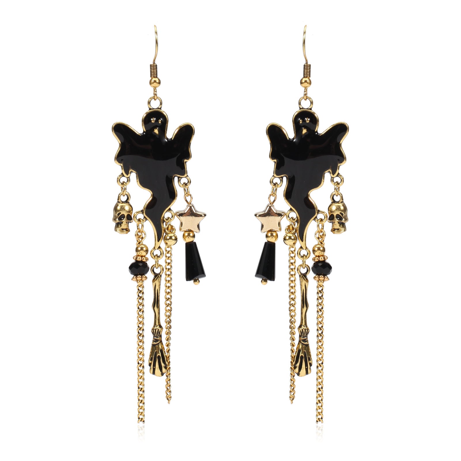Halloween Earrings Pumpkin Hat Ghost Skull Bat Spider Web Pattern Earrings - product image 7