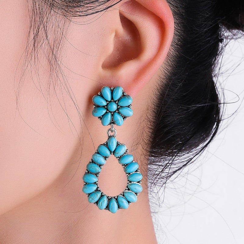 Turquoise Vintage Cross Earrings - product image 4