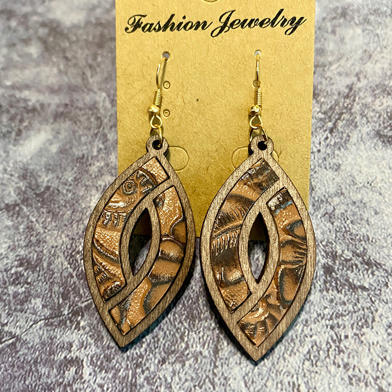 Western Vintage Cross Leather Earrings - product image 13