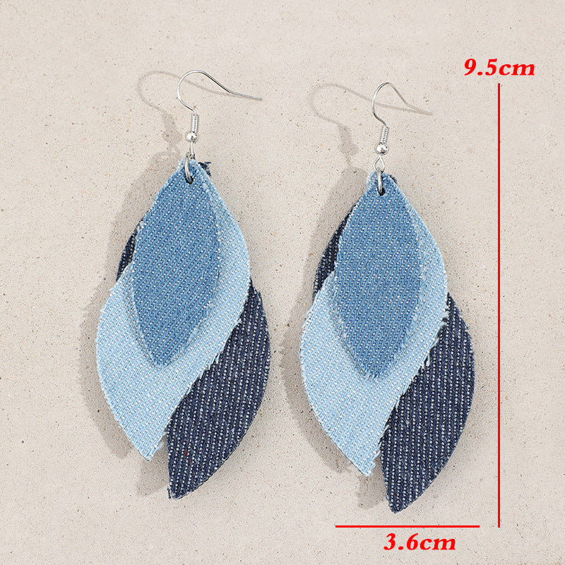 Western Vintage Cross Leather Earrings