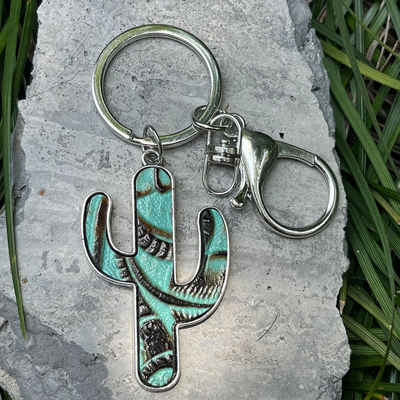 Western Vintage Cactus Cross Necklace