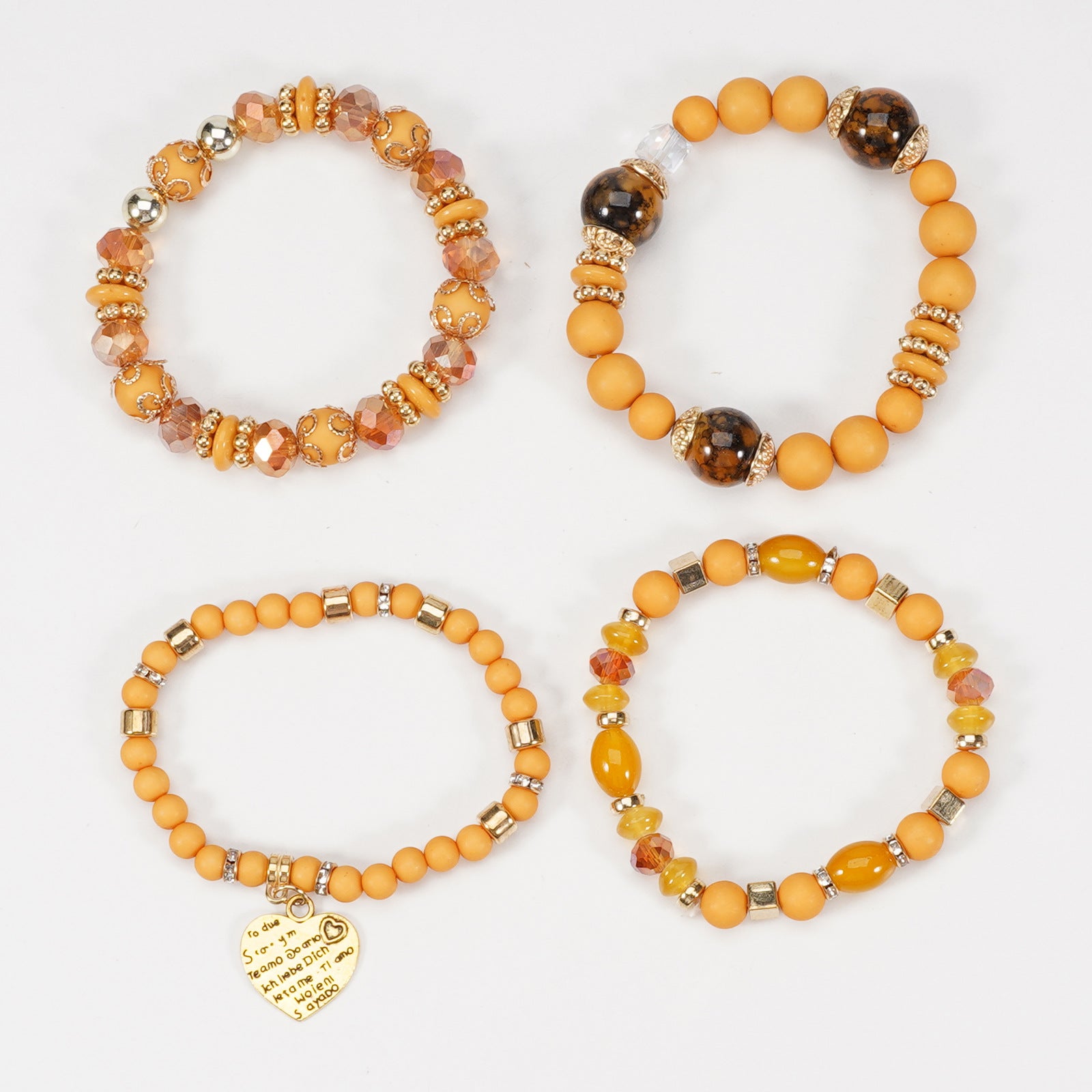 Boho Heart Cross Beaded Crystal Necklace for Women
